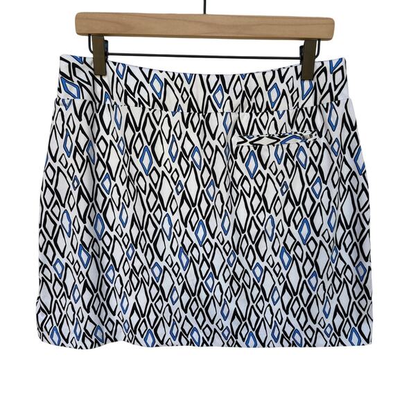 Tail Athletic Skort with Black and Blue Diamond Pattern, Front Zip Pockets sz M - Picture 2 of 8